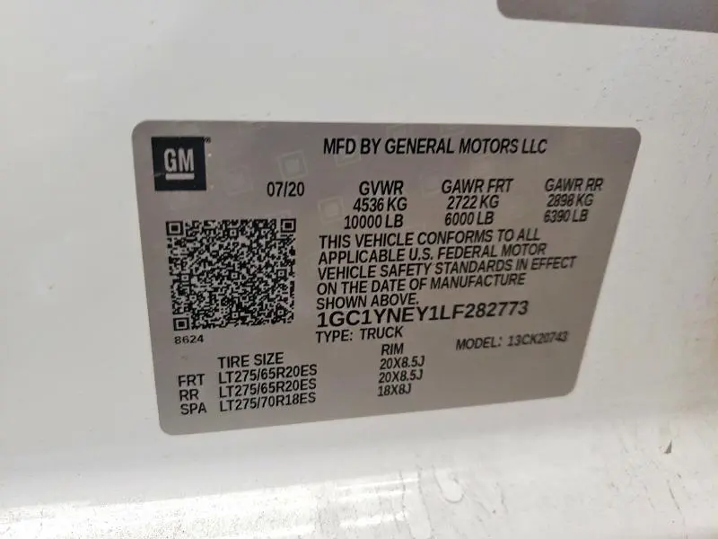 2020 CHEVROLET SILVERADO K2500 HEAVY DUTY LT  