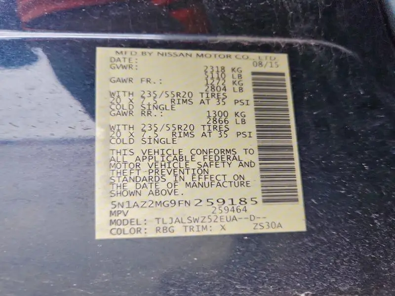 2015 NISSAN MURANO S  