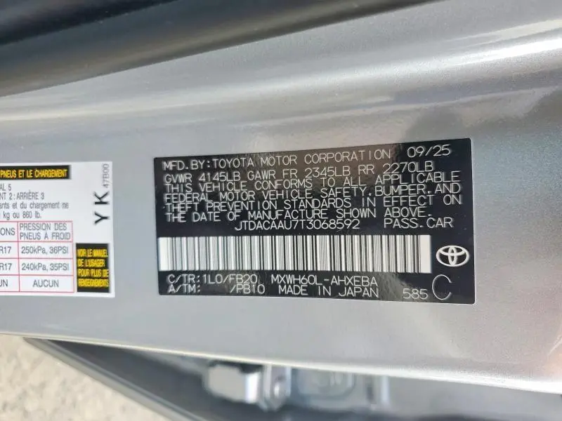 2026 TOYOTA PRIUS LE  