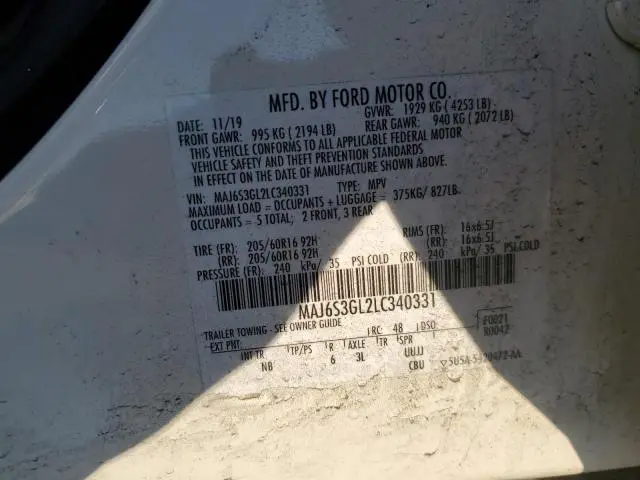 2020 FORD ECOSPORT SE  