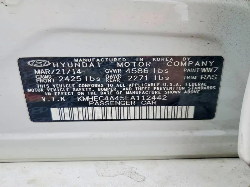 2014 HYUNDAI SONATA HYBRID  