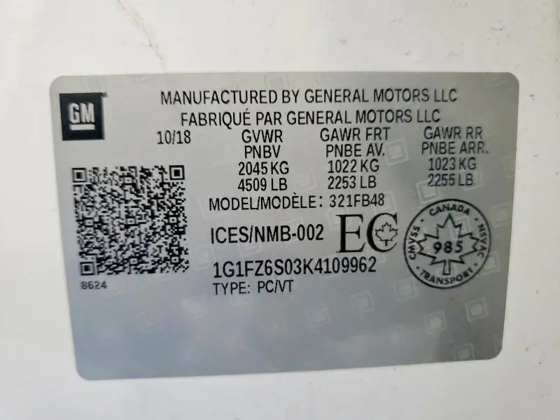 2019 CHEVROLET BOLT EV PREMIER  