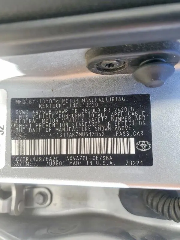 2021 TOYOTA CAMRY NIGHT SHADE  