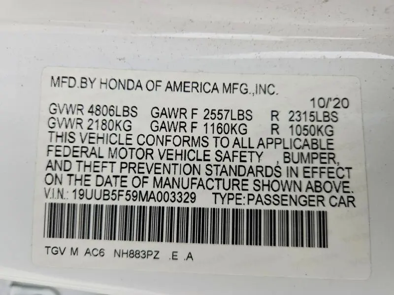 2021 ACURA TLX TECH A  