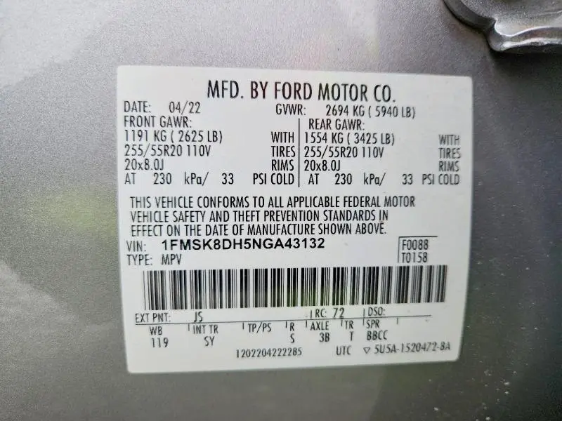 2022 FORD EXPLORER XLT  