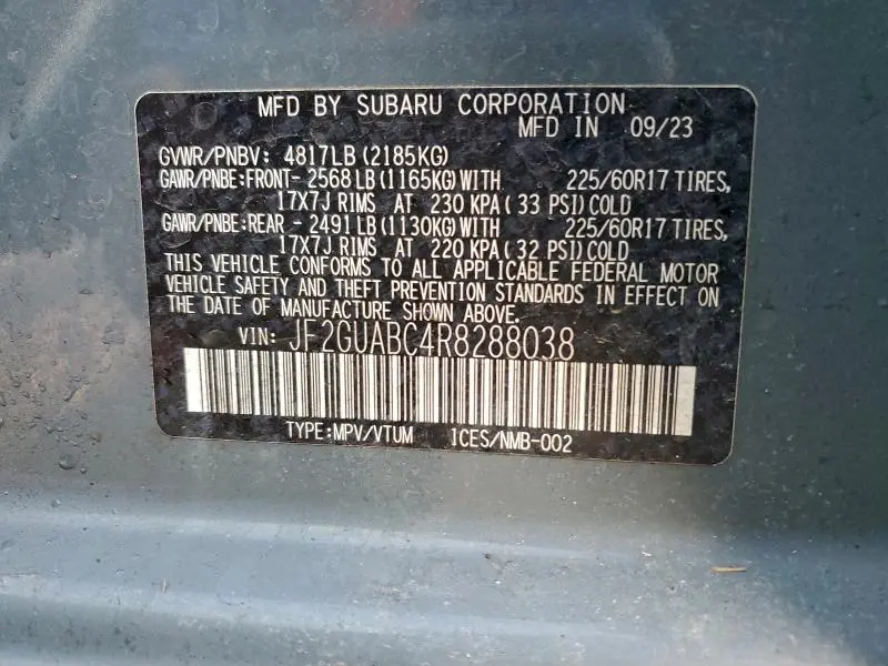 2024 SUBARU CROSSTREK   