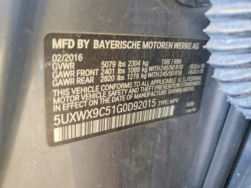 2016 BMW X3 XDRIVE28I  