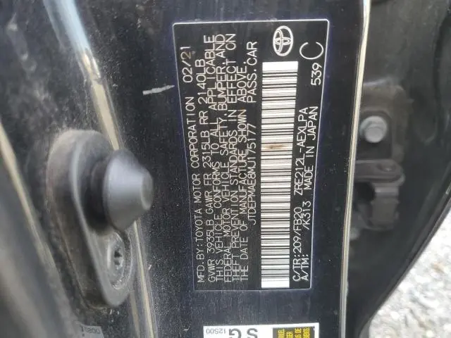 2021 TOYOTA COROLLA LE  