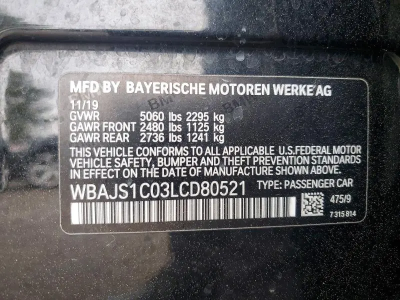2020 BMW 540 I  