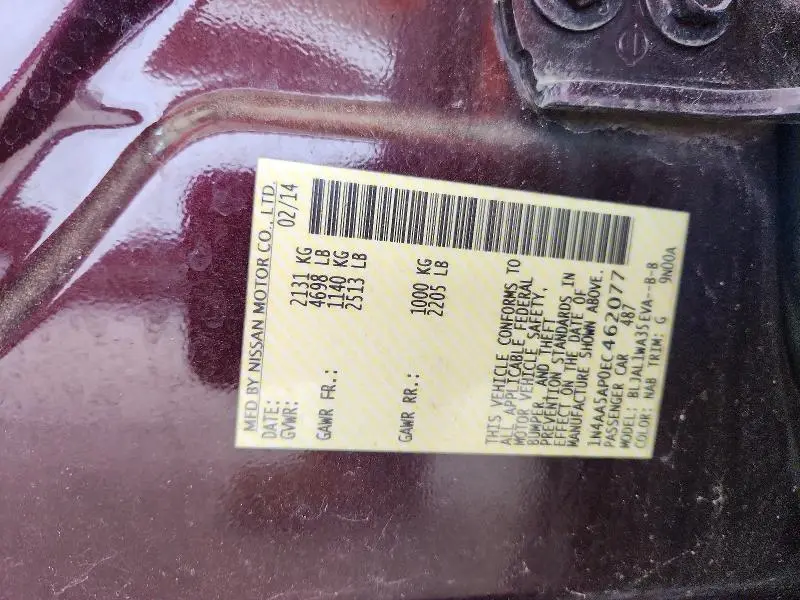 2014 NISSAN MAXIMA 3.5 SV  