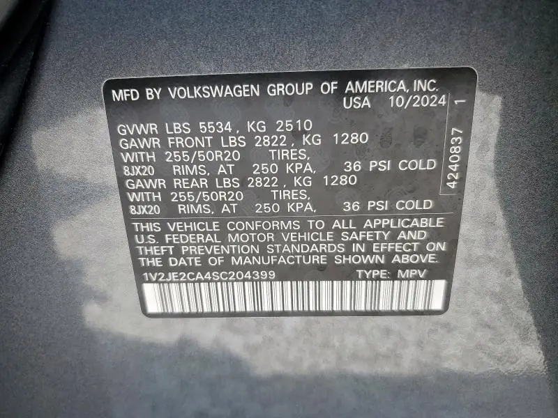 2025 VOLKSWAGEN ATLAS CROSS SPORT SE  