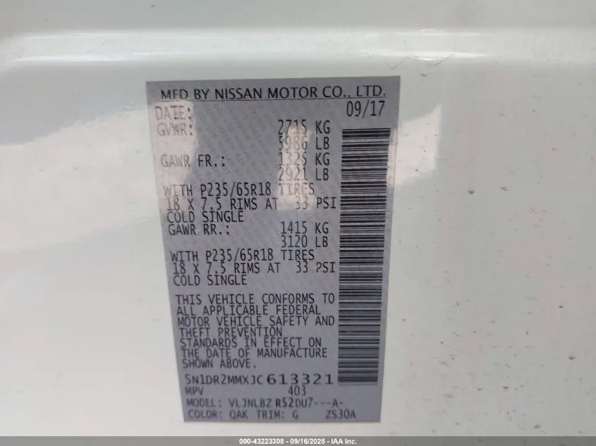 2018 NISSAN PATHFINDER S