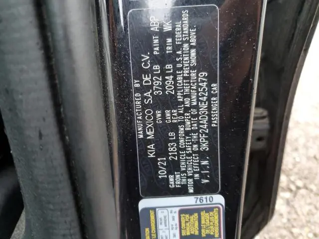 2022 KIA FORTE FE  