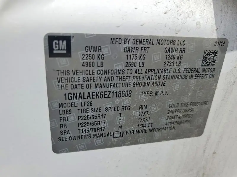 2014 CHEVROLET EQUINOX LS  