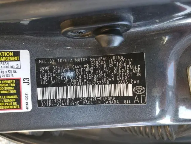 2011 TOYOTA COROLLA BASE  