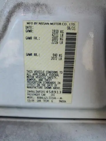 2015 NISSAN ALTIMA 2.5  