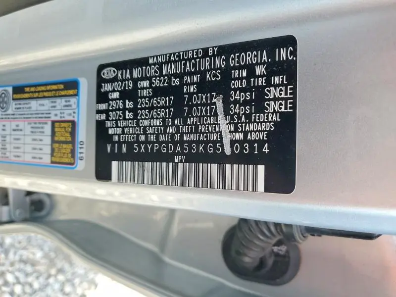 2019 KIA SORENTO LX  