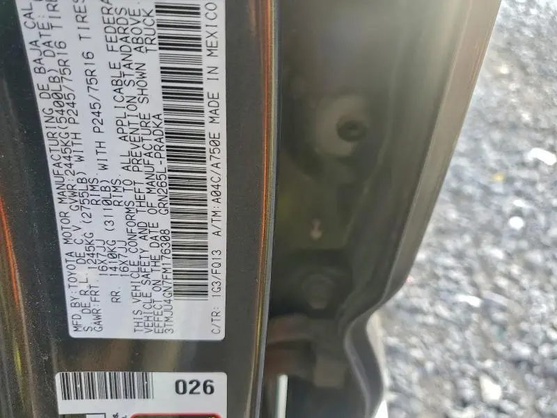 2015 TOYOTA TACOMA DOUBLE CAB PRERUNNER  