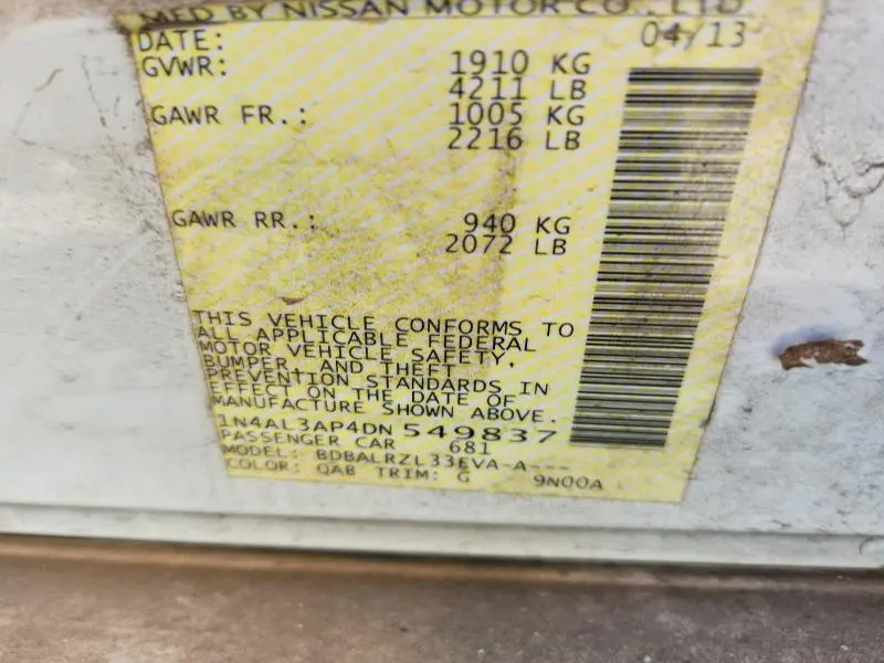 2013 NISSAN ALTIMA 2.5  
