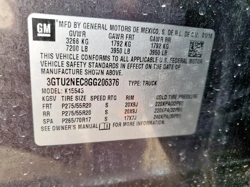 2016 GMC SIERRA K1500 SLT  