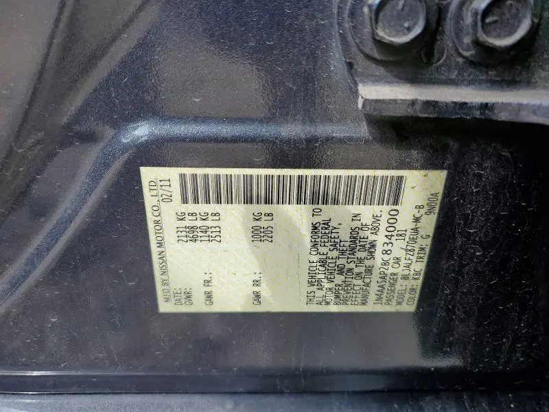 2011 NISSAN MAXIMA 3.5 S  