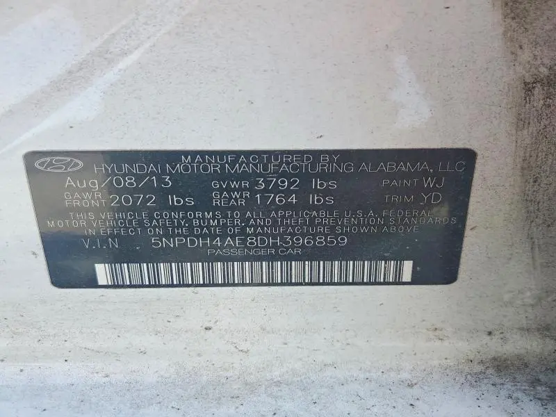 2013 HYUNDAI ELANTRA GLS  