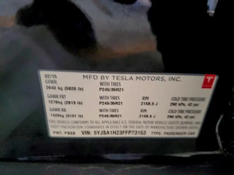 2015 TESLA MODEL S 85D  