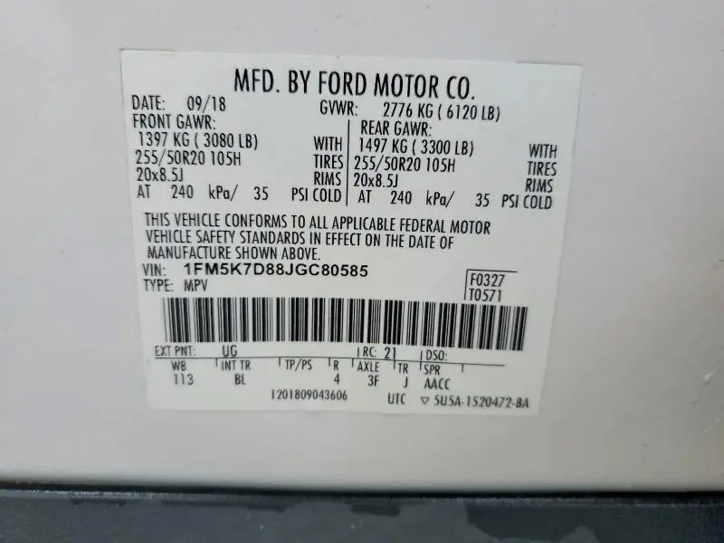 2018 FORD EXPLORER XLT  