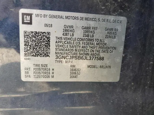 2018 CHEVROLET TRAX 1LT  