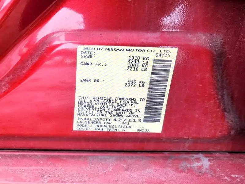 2015 NISSAN ALTIMA 2.5  