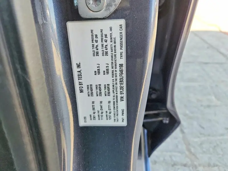 2020 TESLA MODEL 3   