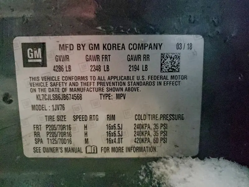 2018 CHEVROLET TRAX 1LT  