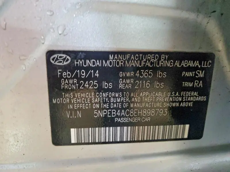 2014 HYUNDAI SONATA GLS  