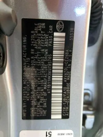 2019 TOYOTA CAMRY L