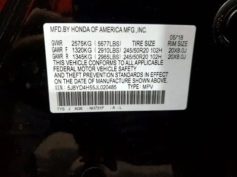 2018 ACURA MDX TECHNOLOGY  