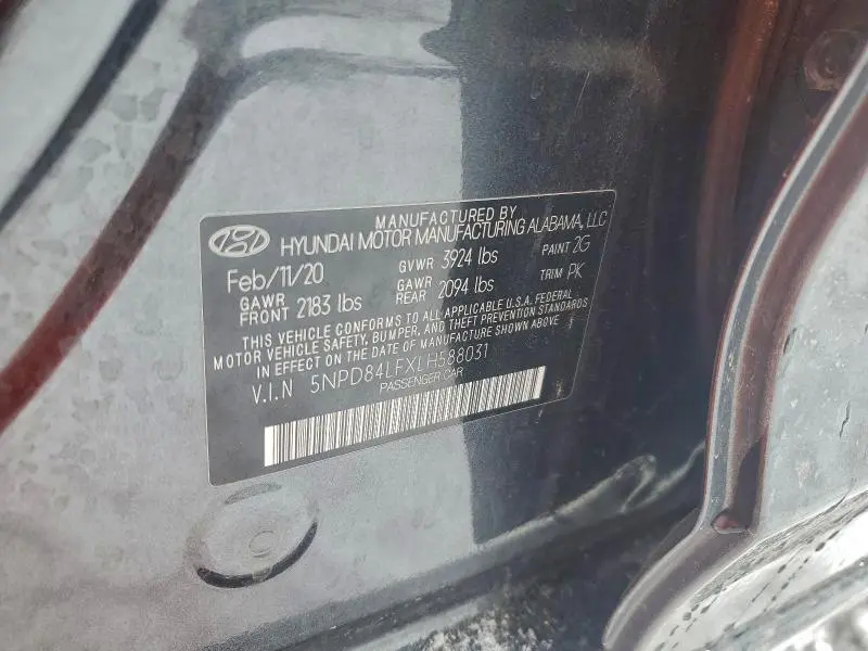 2020 HYUNDAI ELANTRA SEL  