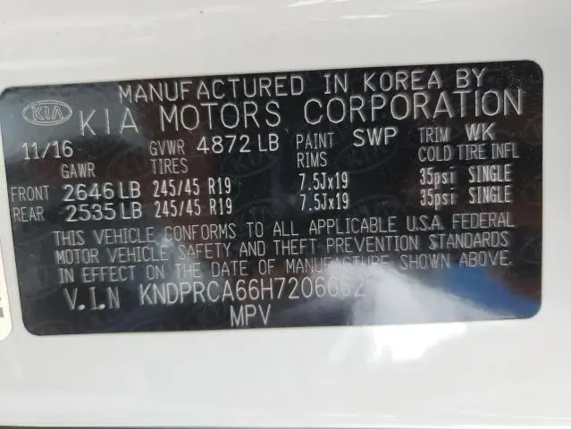 2017 KIA SPORTAGE SX  