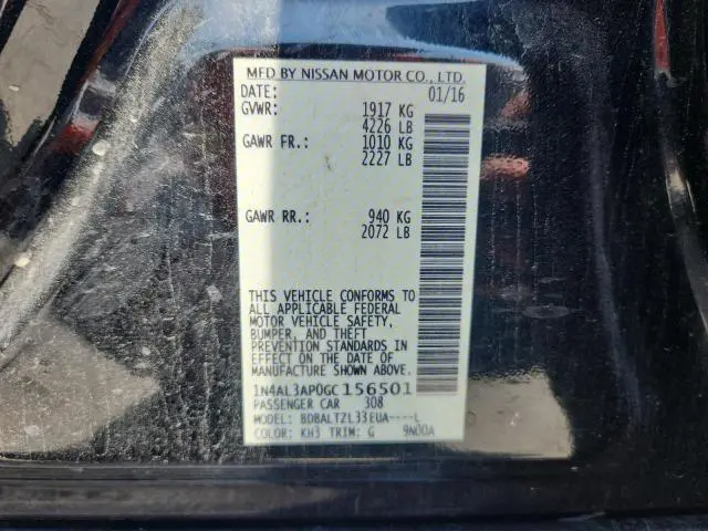 2016 NISSAN ALTIMA 2.5  