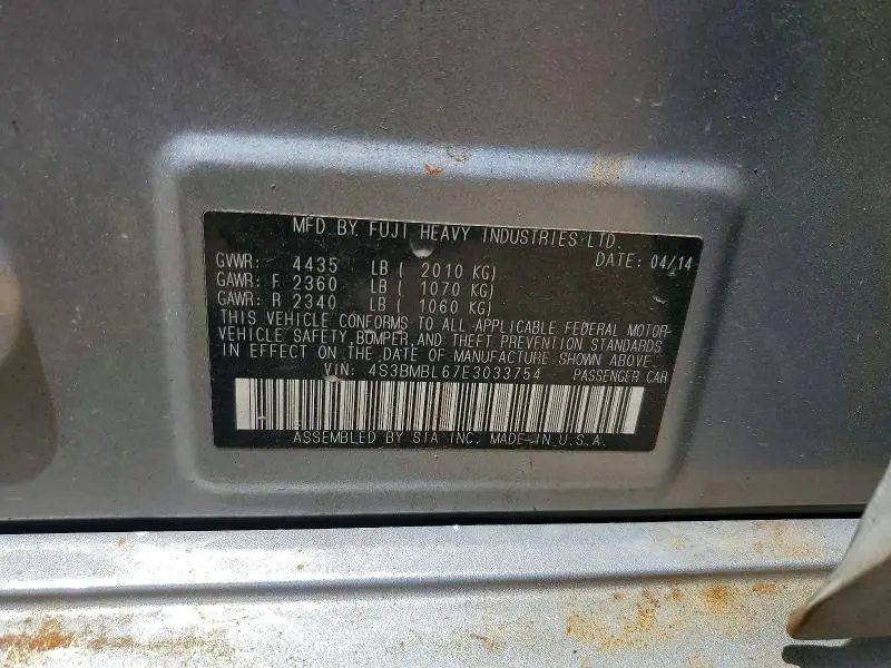 2014 SUBARU LEGACY 2.5I LIMITED  