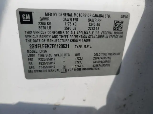 2015 CHEVROLET EQUINOX LT  