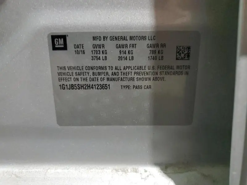 2017 CHEVROLET SONIC LS  