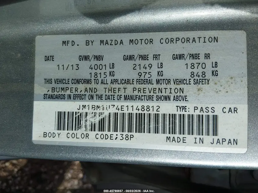 2014 MAZDA MAZDA3 I SPORT