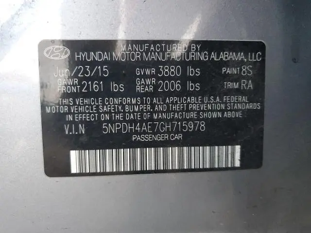 2016 HYUNDAI ELANTRA SE  
