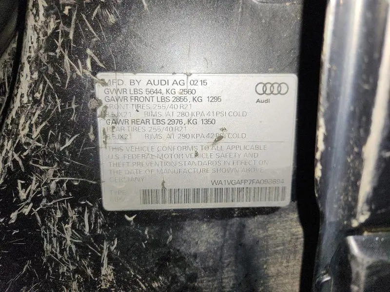 2015 AUDI SQ5 PRESTIGE  