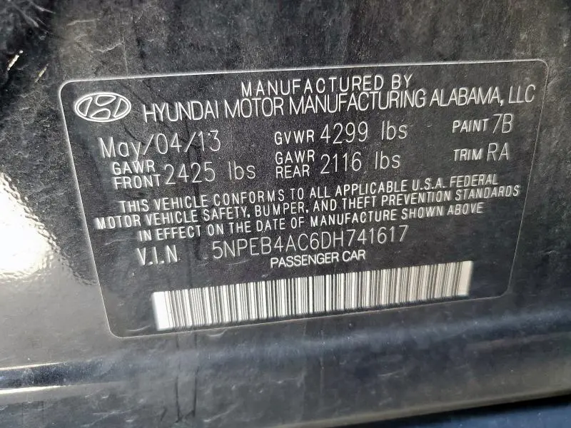 2013 HYUNDAI SONATA GLS  