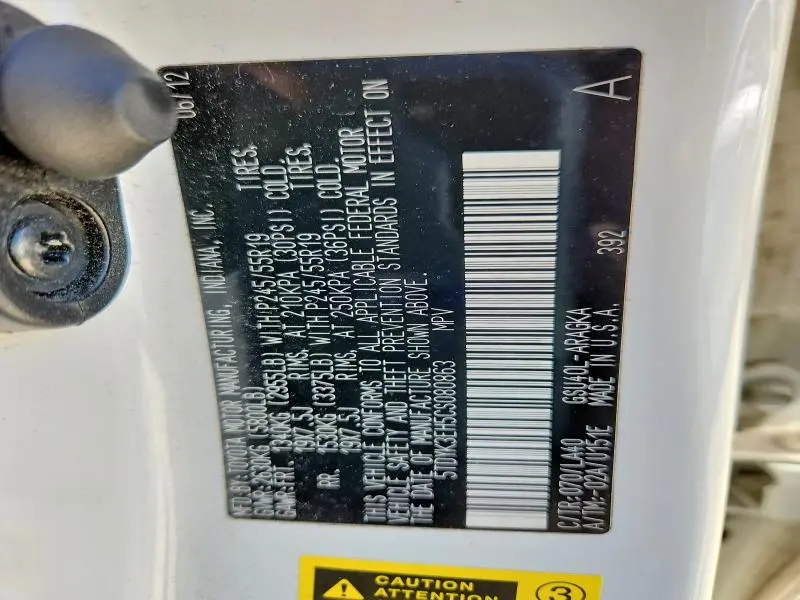 2012 TOYOTA HIGHLANDER LIMITED  
