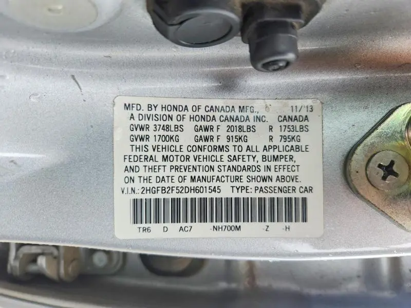 2013 HONDA CIVIC LX  