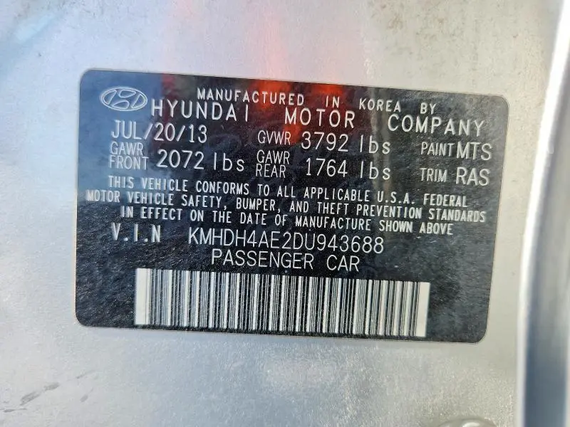 2013 HYUNDAI ELANTRA GLS  