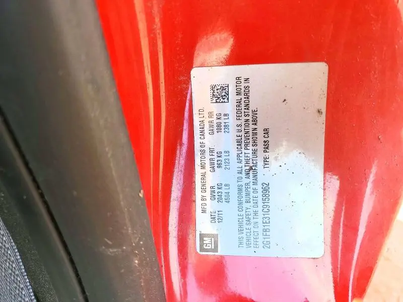 2012 CHEVROLET CAMARO LT  