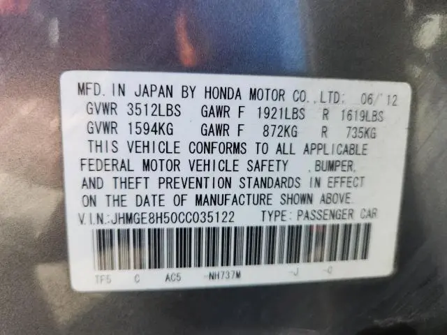 2012 HONDA FIT SPORT